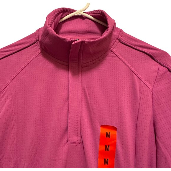 Mondetta Womens Top Long Sleeve Active Performance Pullover Medium 1/4 Zip Pink - Picture 4 of 10